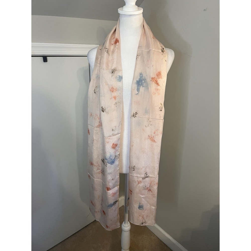 Eileen Fisher Powder Natural Dye Silk Garden Scarf OS/TU MSRP $148 - Picture 3 of 7